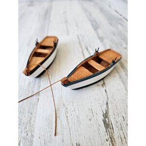 Lemax boat ship wooden set nautical village Xmas